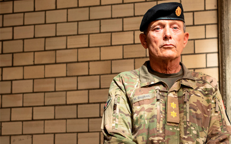 Portrætfoto af hærchef og generalmajor, Peter Boysen.