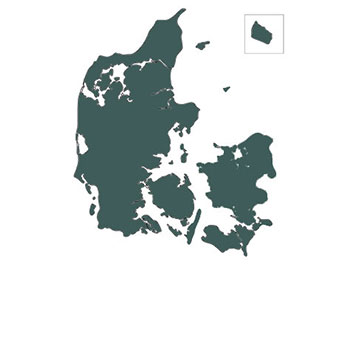 Grafik bestående af Danmarkskort